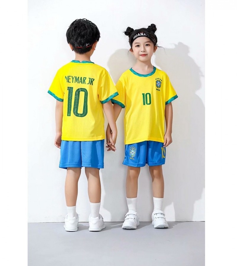 New Kids Brazil Neymar Home Premium Soccer Uniform 2022,brasil